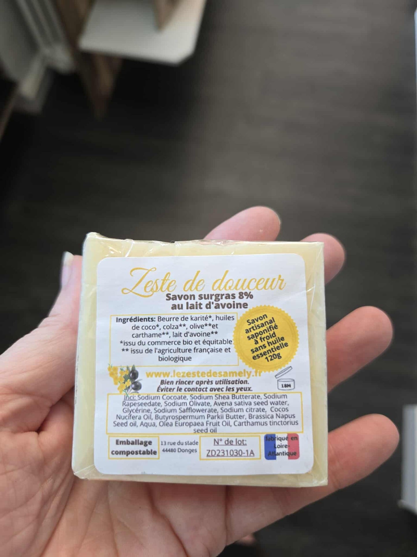 Savon zeste de douceur