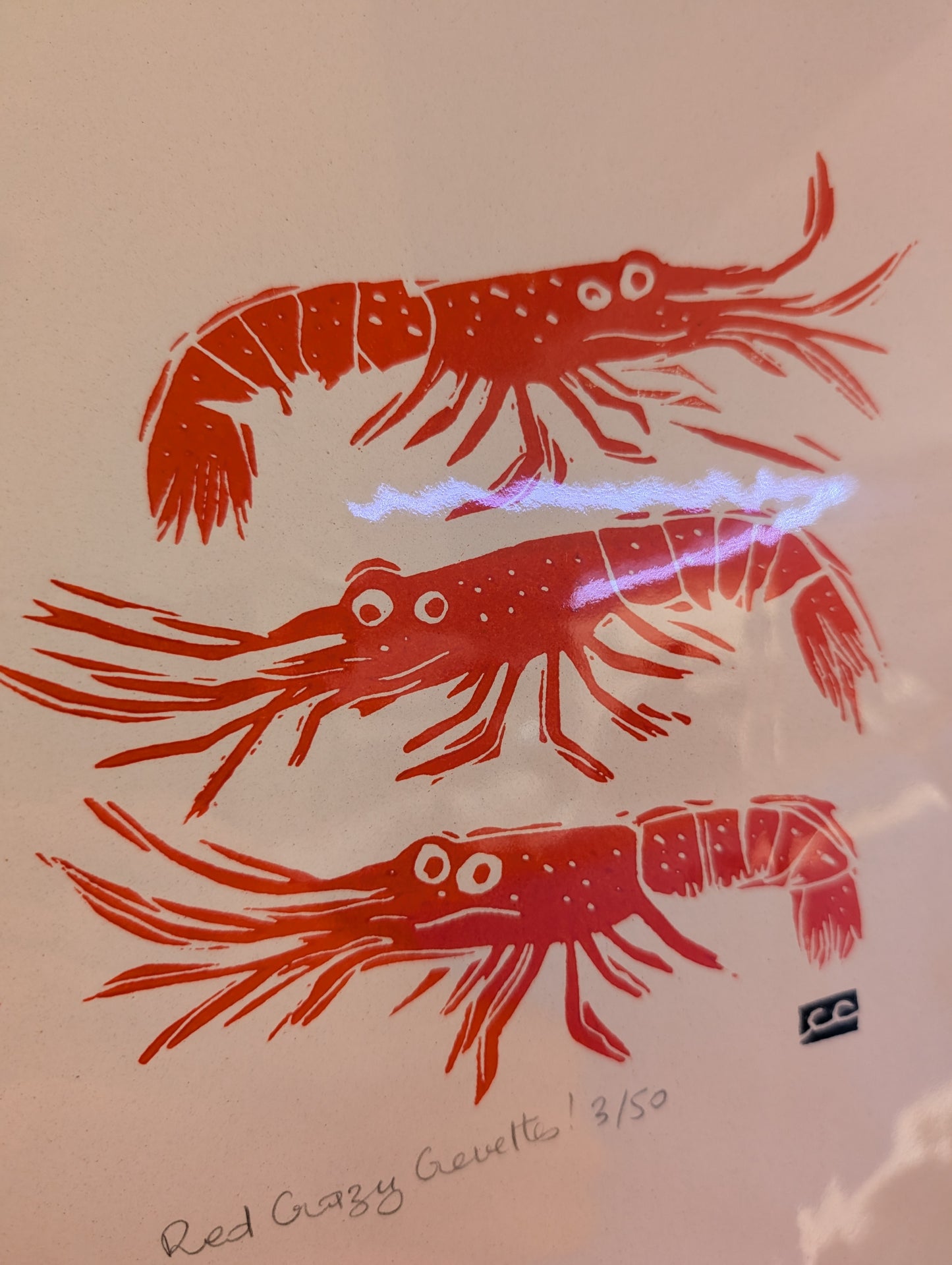 Affiche Red crazy crevette !