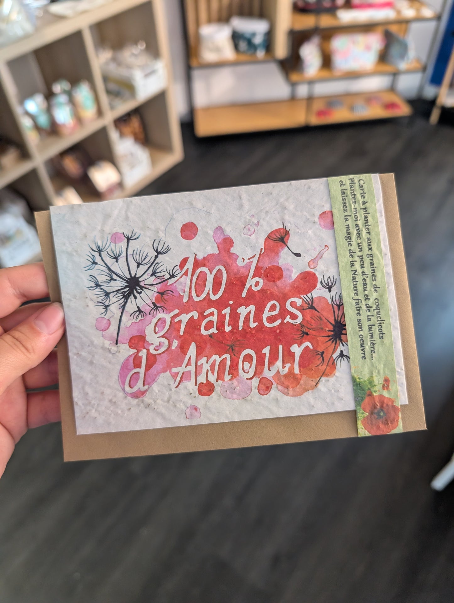 Carte à planter "100% graines d'amour"