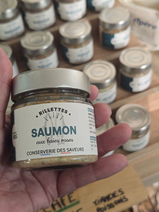 Rillettes de saumon aux baies roses