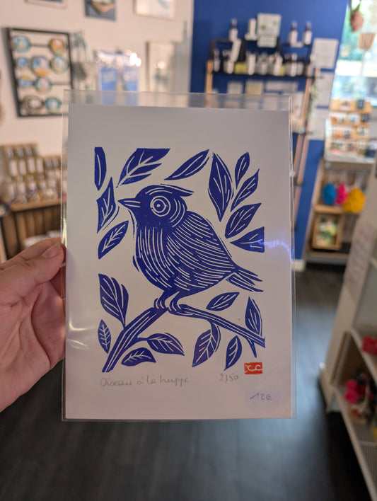 Affiche oiseaux à la huppe