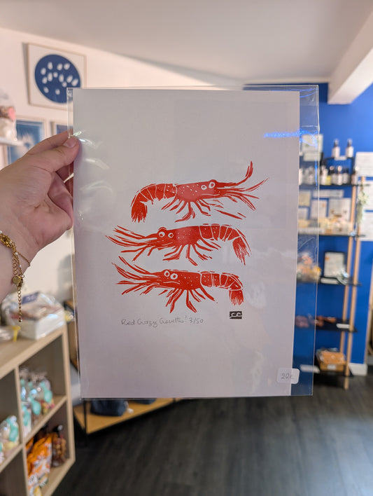 Affiche Red crazy crevette !