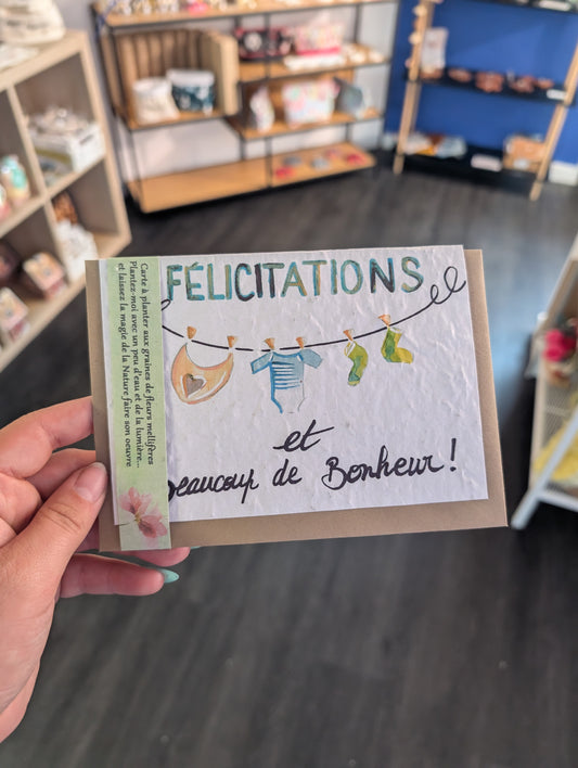 Carte à planter "Félicitations"