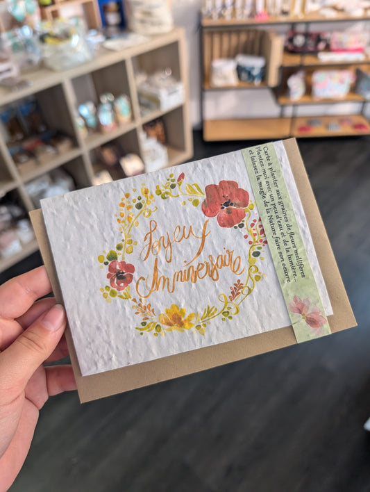 Carte à planter "Joyeux anniversaire"